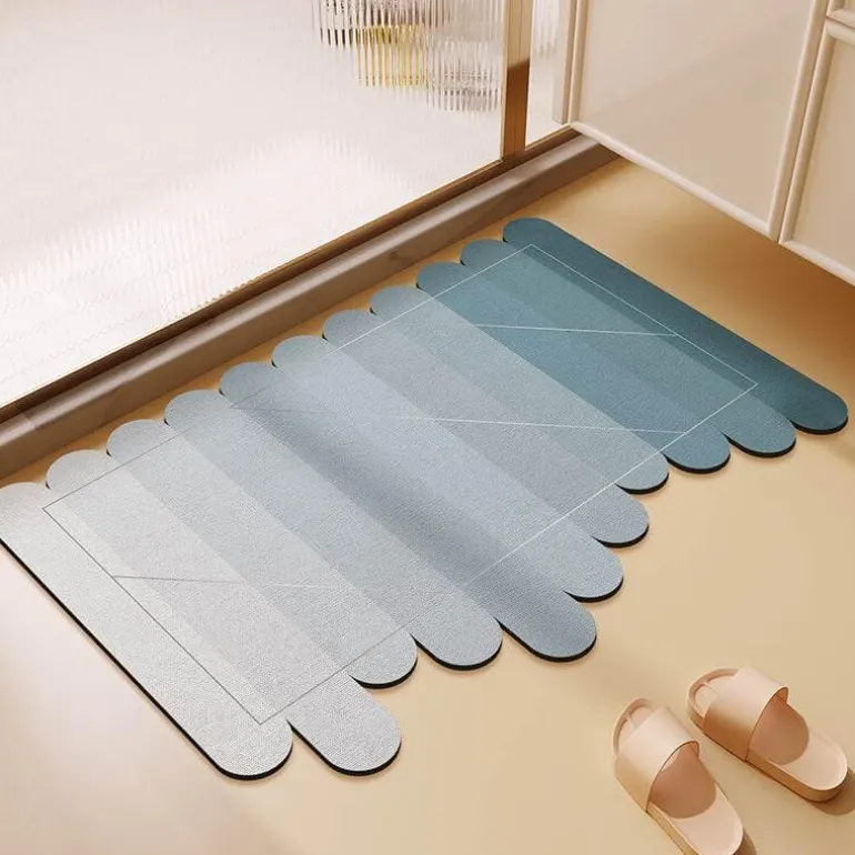 Gradient Diatom Mud Bath Mat - Irregular Design Bathroom Accessory