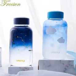 Gradient Sky 600ml Glaswasserflasche - Stilvolles Sport-Trinkgeschirr