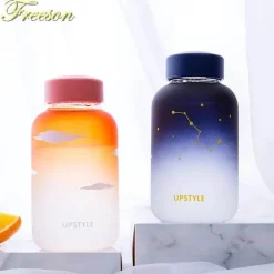 Gradient Sky 600ml Glaswasserflasche - Stilvolles Sport-Trinkgeschirr