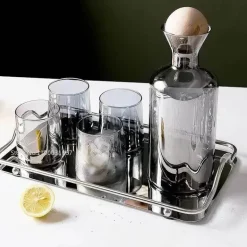 Grauer Bernsteinglaskrug - Hitzebeständige Teekanne Saftkrug mit Griff