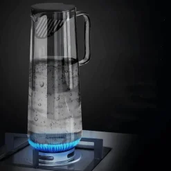 Grauer Glaskrug - Wasser- und Saftkrug mit großem Fassungsvermögen