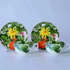 Green Leaf Geschirrset - Teller Schüsseln Teegeschirr