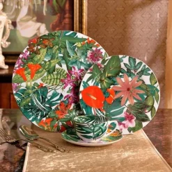 Green Leaf Geschirrset - Teller Schüsseln Teegeschirr