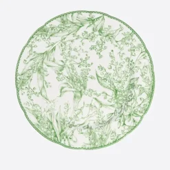 Grüner Essteller mit Blumenmuster – Elegantes Blumendesign aus Keramik