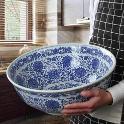 Große chinesische Keramik-Fischschale – Suppen- und Dampfschale