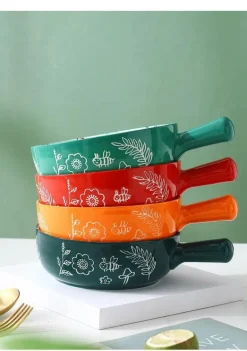 Große handgefertigte Keramik-Blumenschale mit Tiermotiv – dekorativer Übertopf