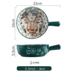 Große handgefertigte Keramik-Blumenschale mit Tiermotiv – dekorativer Übertopf