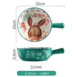 Große handgefertigte Keramik-Blumenschale mit Tiermotiv – dekorativer Übertopf