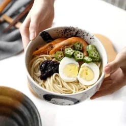 Große Ramen-Schüssel aus Keramik – vielseitige Suppenschüssel für Nudeln und Salat