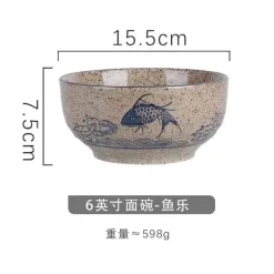 Große Ramen-Schüssel aus Keramik – 67 Zoll große Nudelsuppenschüssel für Küche und Hotel