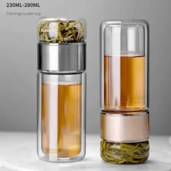 Große Tee-Ei-Flasche aus Glas mit Doppelfunktion – 2-in-1-Teezubereitung