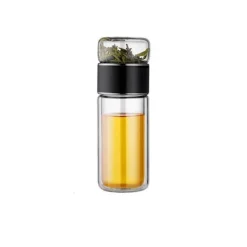Große Tee-Ei-Flasche aus Glas mit Doppelfunktion – 2-in-1-Teezubereitung
