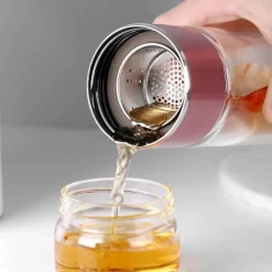 Große Tee-Ei-Flasche aus Glas mit Doppelfunktion – 2-in-1-Teezubereitung