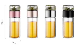 Große Tee-Ei-Flasche aus Glas mit Doppelfunktion – 2-in-1-Teezubereitung