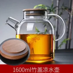 Große Teekanne aus Glas – Fassungsvermögen: Kaltwasserkrug für Tee und Saft