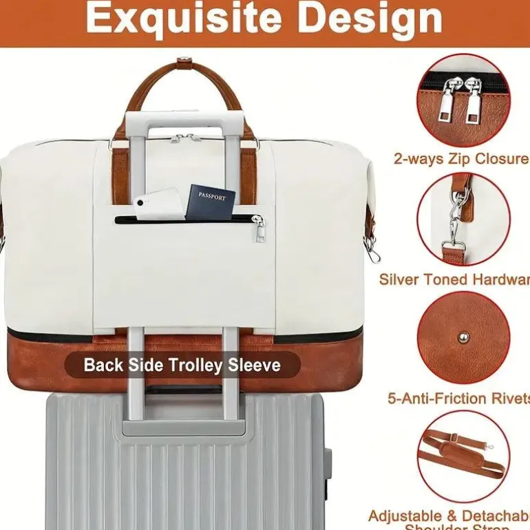 Große Wochenendtasche – Reiseaufbewahrung mit Schuhfach und tragbarem Design
