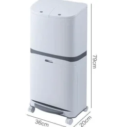 Großer doppelwandiger Mülleimer mit Rädern - Mülleimer mit Deckel