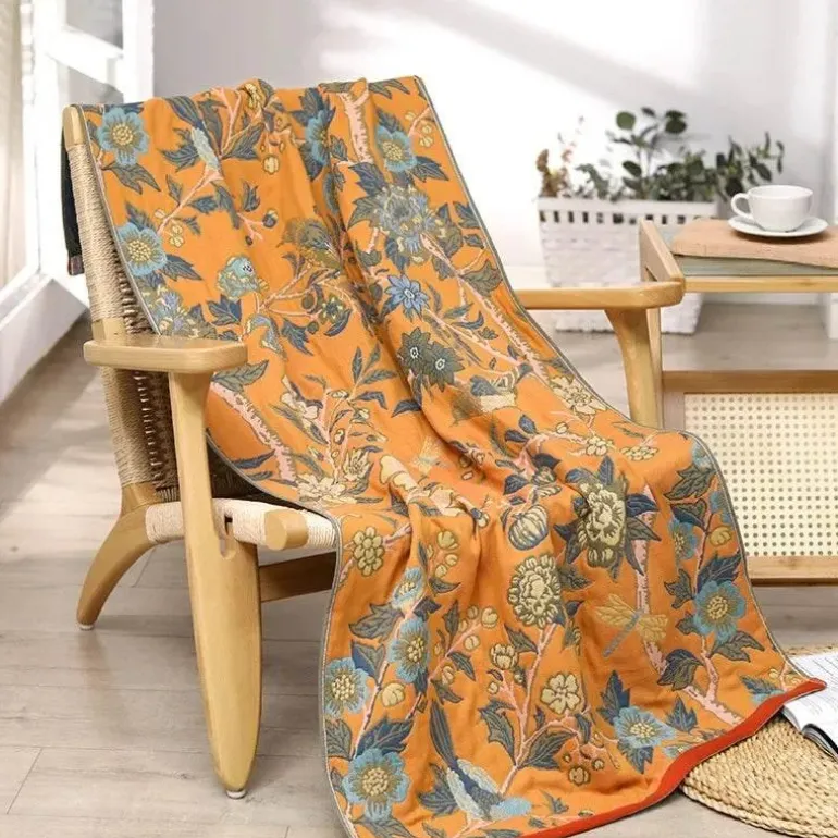 Großes Badetuch aus Baumwolle mit Blumenmuster – schnelltrocknend und saugfähig, 80 x 160 cm