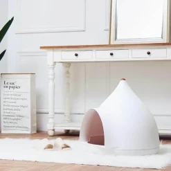 Großes Katzenhaus – Katzenunterstand im Wassertropfen-Design