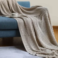 Hahnentritt-Überwurfdecke – Gemütlicher Wohndekor-Akzent