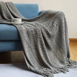 Hahnentritt-Überwurfdecke – Gemütlicher Wohndekor-Akzent