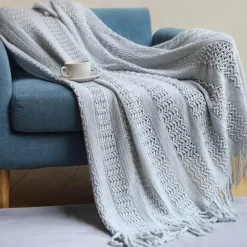 Hahnentritt-Überwurfdecke – Gemütlicher Wohndekor-Akzent