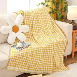 Hahnentritt-Überwurfdecke – gemütlicher dekorativer Akzent