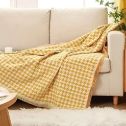 Hahnentritt-Überwurfdecke – gemütlicher dekorativer Akzent
