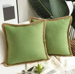 Hahnentritt-Kissenbezug - Schwarz-weißer Kissenbezug mit Schleife, 30 x 50 cm