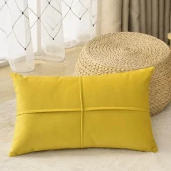 Hahnentritt-Kissenbezug - Schwarz-weißer Kissenbezug mit Schleife, 30 x 50 cm