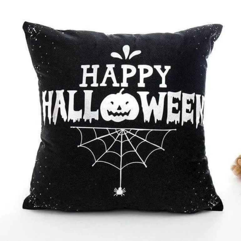 Halloween Kissenbezüge - Schwarz-Weiß Gruseliges Dekor