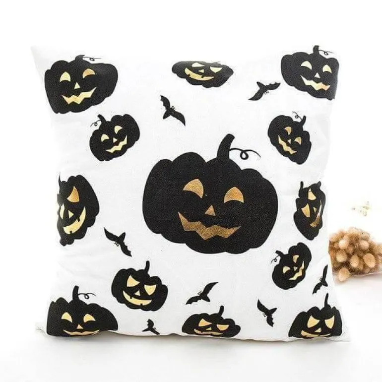Halloween Kissenbezüge - Schwarz-Weiß Gruseliges Dekor