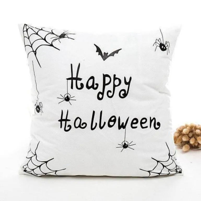 Halloween Kissenbezüge - Schwarz-Weiß Gruseliges Dekor