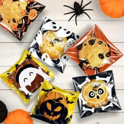 Halloween-Keksverpackungsbeutel – 100 Stück für Gebäckdekorations-Leckereien