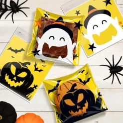Halloween-Keksverpackungsbeutel – 100 Stück für Gebäckdekorations-Leckereien
