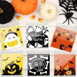 Halloween-Keksverpackungsbeutel – 100 Stück für Gebäckdekorations-Leckereien