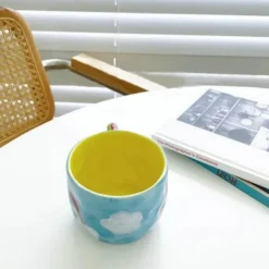 Handbemalte Regenbogenblumentasse - Einzigartige Kaffeetasse aus Keramik