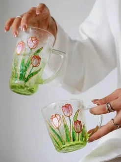 Handbemalte Teetasse aus Glas – Einzigartiges Weihnachtsgeschenk für Zuhause oder das Büro