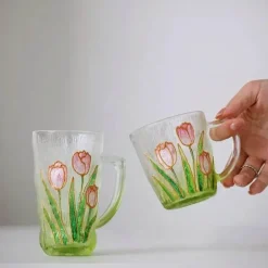 Handbemalte Teetasse aus Glas – Einzigartiges Weihnachtsgeschenk für Zuhause oder das Büro