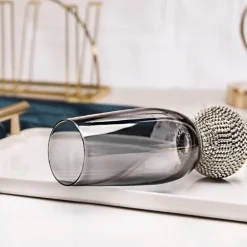 Handbemalter antiker Kristallkelch - Blumen-Rotweinglas