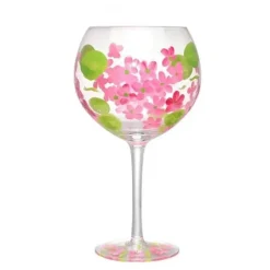 Handbemalter Weinkelch aus Kristall mit Blumenmuster – Chinesisches antikes Rotweinglas