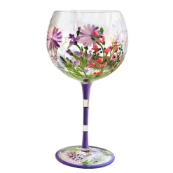 Handbemalter Weinkelch aus Kristall mit Blumenmuster – Chinesisches antikes Rotweinglas