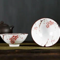 Handbemaltes Teetassen-Set aus blau-weißem Porzellan – dekoratives Teegeschirr