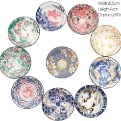 Handbemaltes Teetassen-Set aus blau-weißem Porzellan – dekoratives Teegeschirr