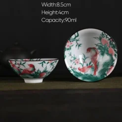 Handbemaltes Teetassen-Set aus blau-weißem Porzellan – dekoratives Teegeschirr