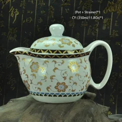 Handgefertigte Keramik-Teekanne mit Drachendesign – 350 ml Porzellan-Teekanne