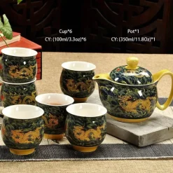 Handgefertigte Keramik-Teekanne mit Drachendesign – 350 ml Porzellan-Teekanne