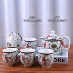 Handgefertigte Keramik-Teekanne mit Drachendesign – 350 ml Porzellan-Teekanne