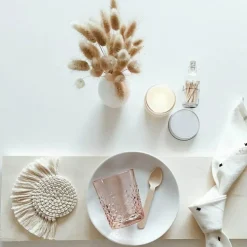 Handgefertigter nordischer Makramee-Untersetzer - Tassentuch-Dekor