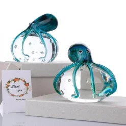 Handgefertigtes farbiges Oktopus-Ornament aus Glas – einzigartiges Meerestier-Dekor
